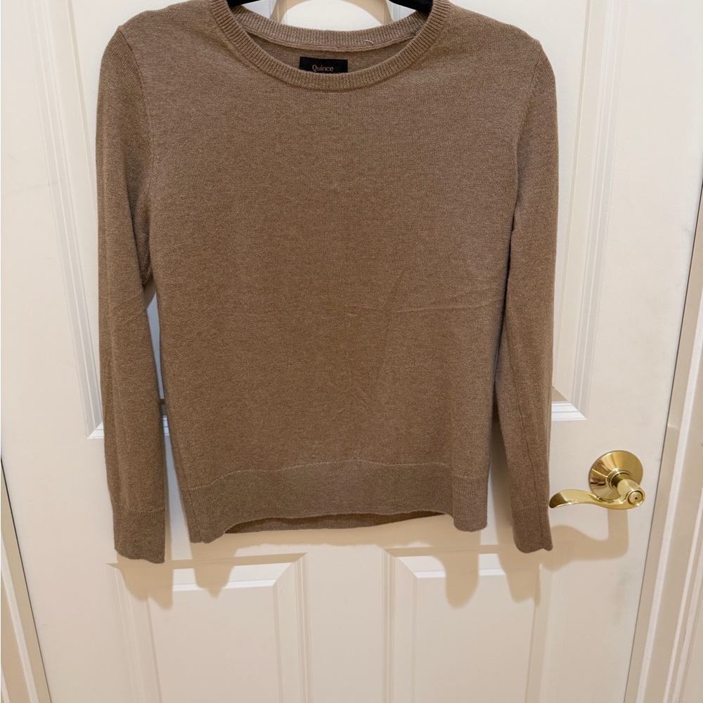 Quince Tan Crew Neck Sweater